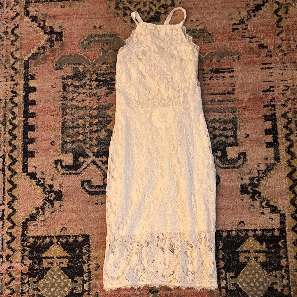 Lulu's Ivory Lace Dress